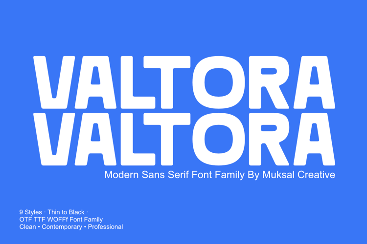 Preview of Valtora Sem Bd Font