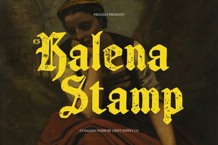Preview of CS Kalena Stamp Font