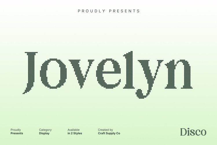 Preview of Jovelyn Disco Font