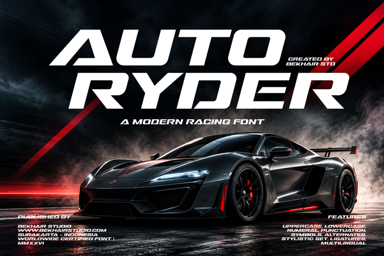 Preview of AUTO RYDER Font
