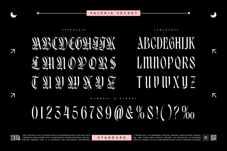 Preview of Valeria Secret Font