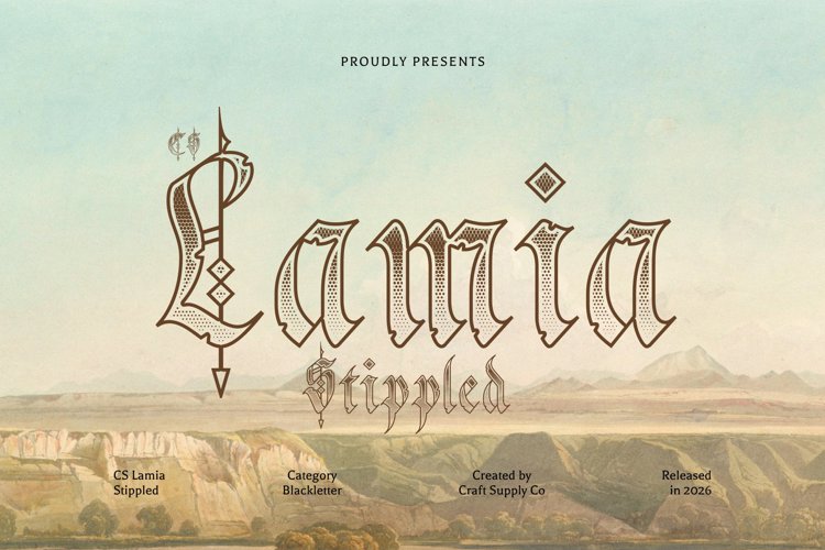 Preview of CS Lamia Stippled Font