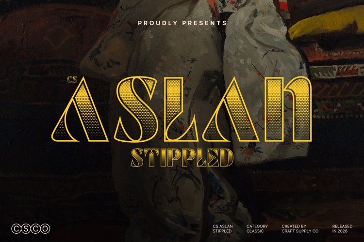 Preview of CS Aslan Stippled Font