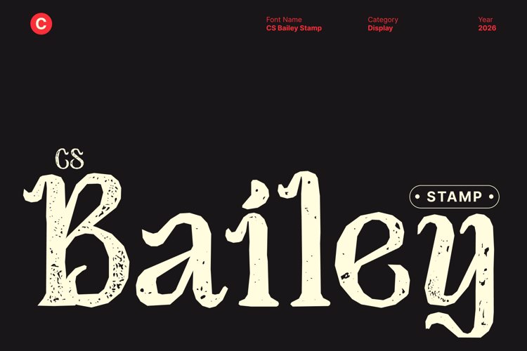 Preview of CS Bailey Stamp Font