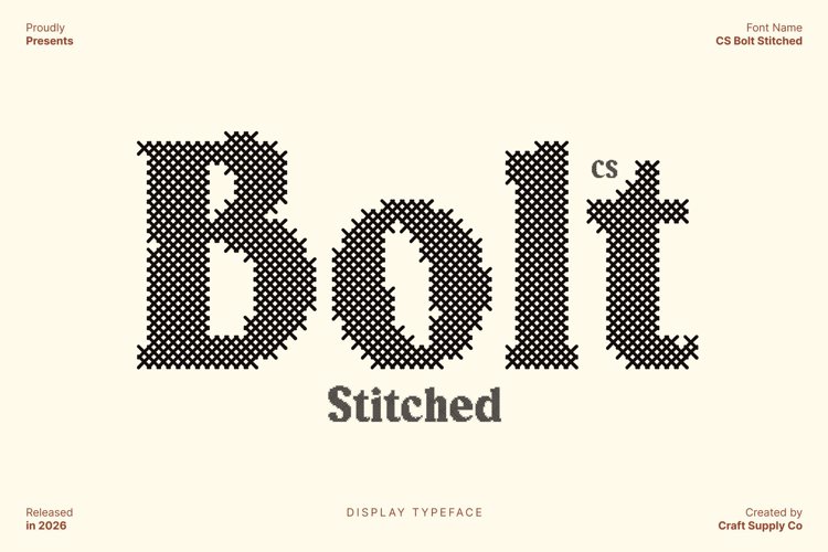 Preview of CS Bolt Stitched Font