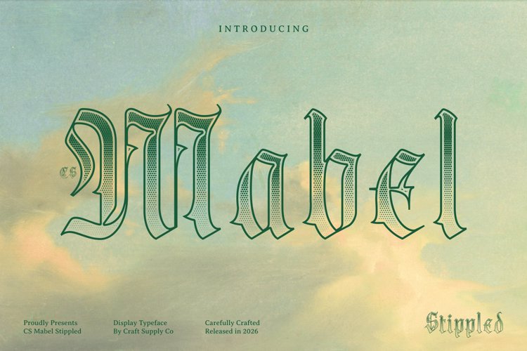 Preview of CS Mabel Stippled Font