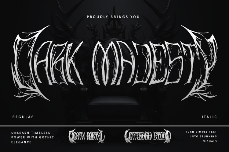 Preview of Dark Majesty - Font