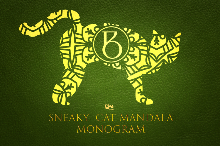 Preview of Sneaky Cat Mandala Monogram Font