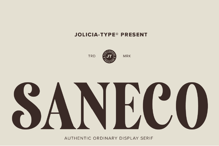 Preview of Saneco Font