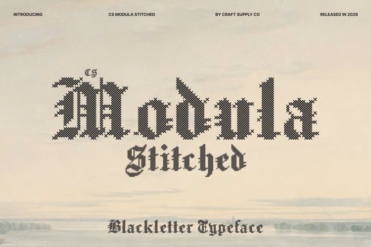 Preview of CS Modula Stitched Font