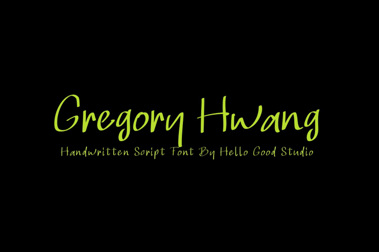 Preview of Gregory Hwang Font