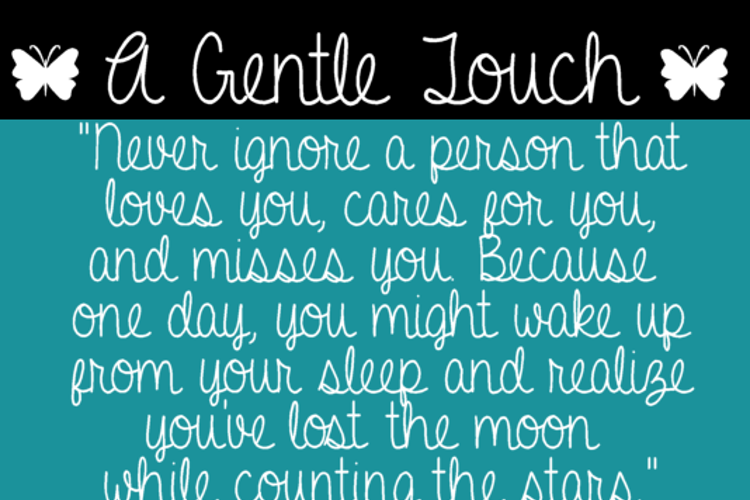 A Gentle Touch Font