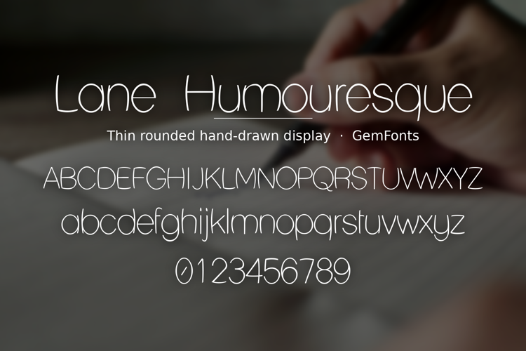 Preview of Lane Humouresque Font