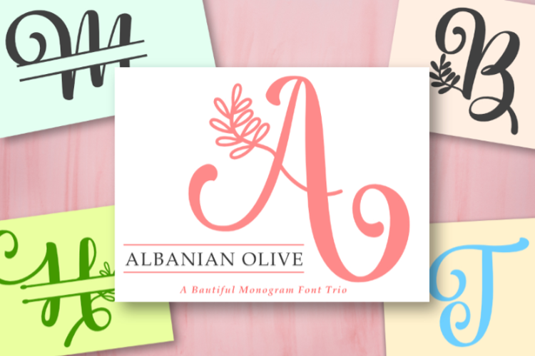 Albanian Olive Monogram 1 Font