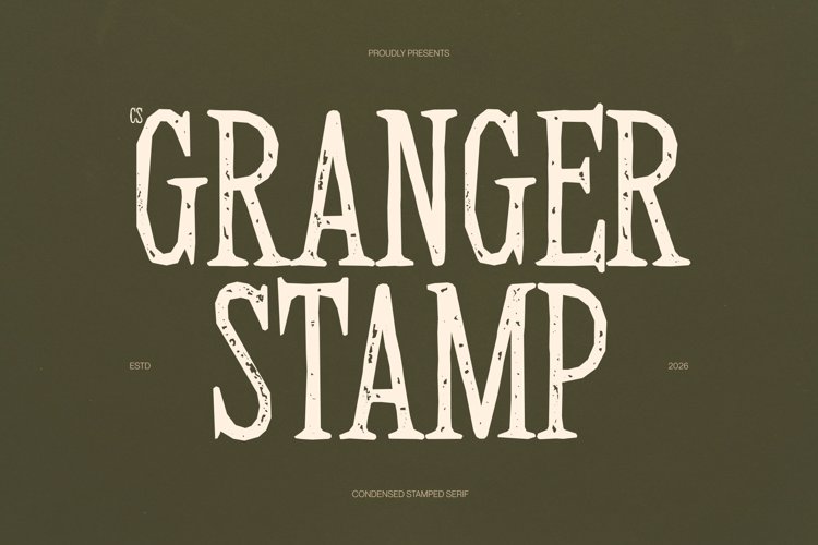 Preview of CS Granger Stamp Font