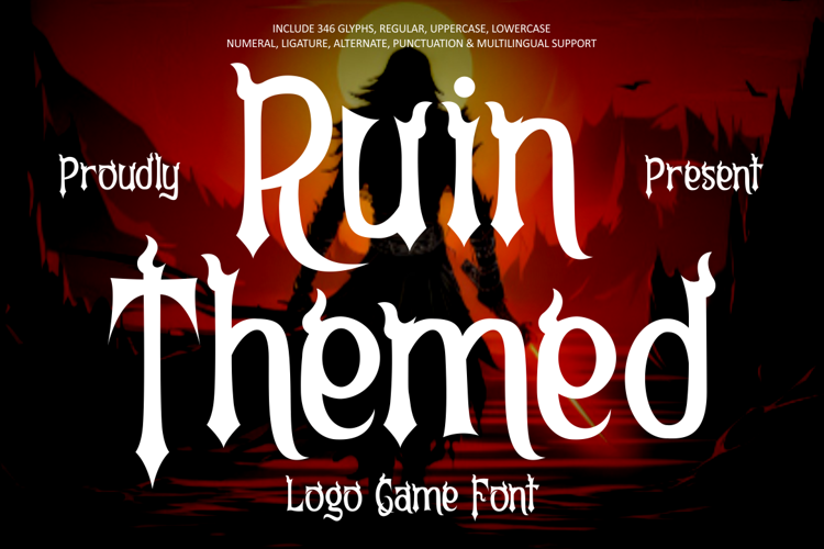 Preview of Ruin Themed Font