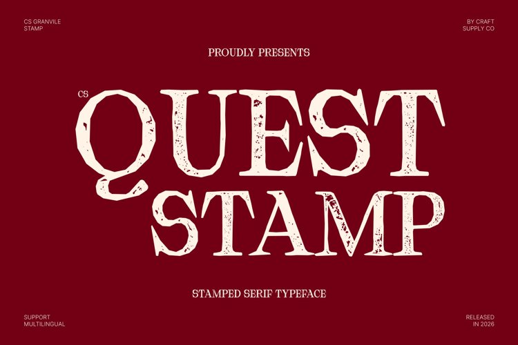Preview of CS Quest Stamp Font