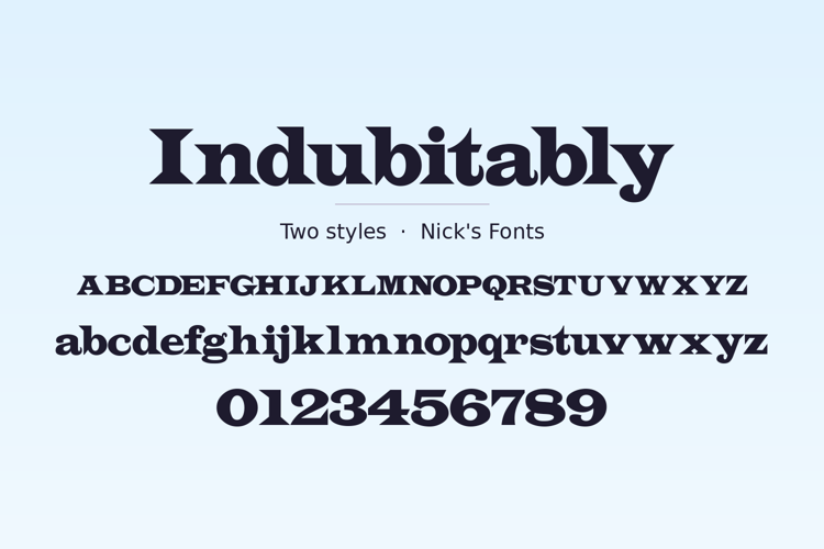 Preview of Indubitably Font