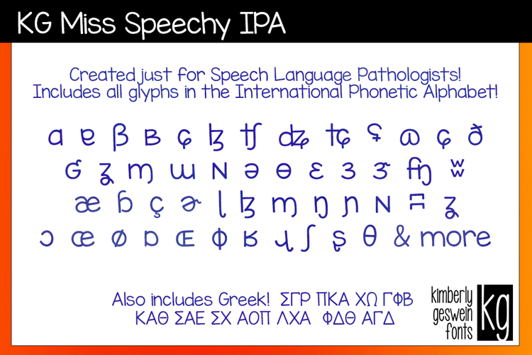 KG Miss Speechy IPA Font