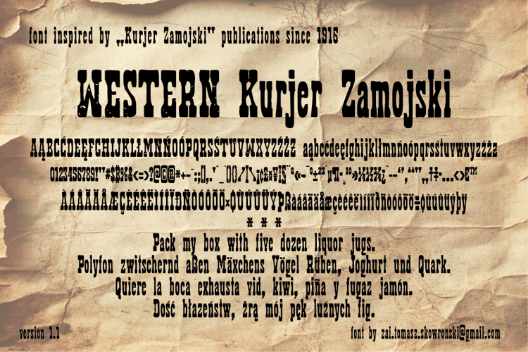 Western Kurjer Zamojski Font