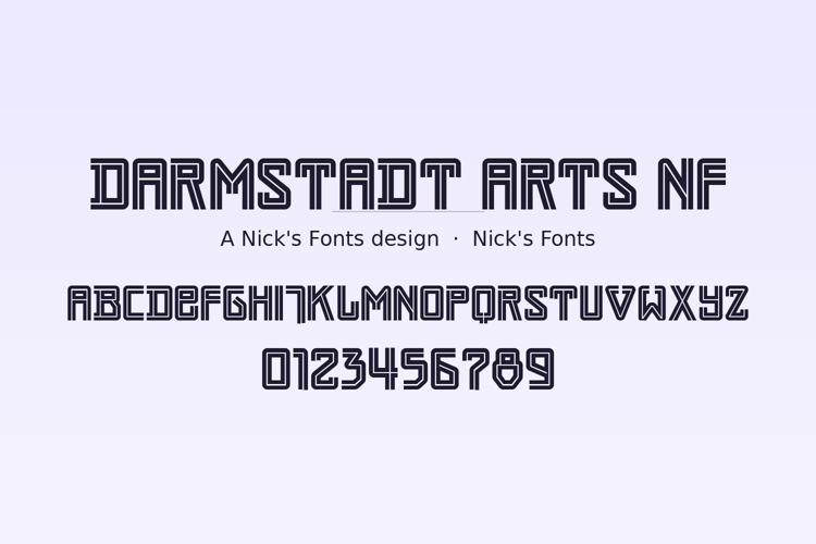 Preview of Darmstadt Arts NF Font
