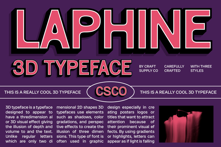 Laphine 3D Font