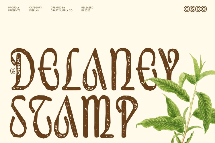 Preview of CS Delaney Stamp Font