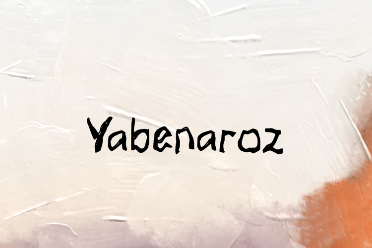 Preview of y  Yabenaroz Font