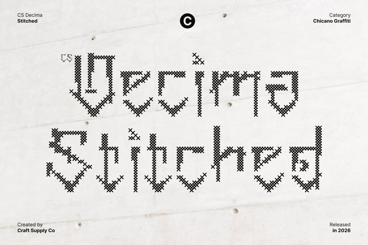 Preview of CS Decima Stitched Font