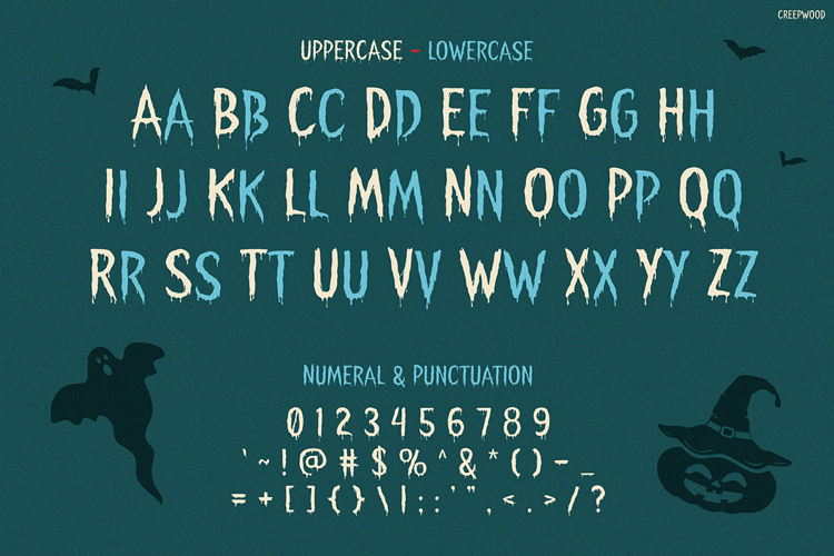 Preview of Creepwood Font