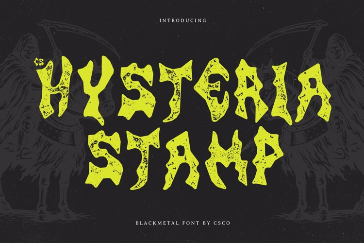 Preview of CS Hysteria Stamp Font