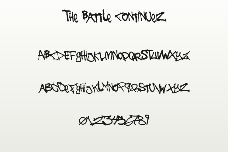 Preview of The Battle Continuez Font