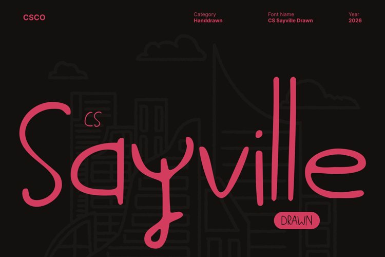 Preview of CS Sayville Drawn Font