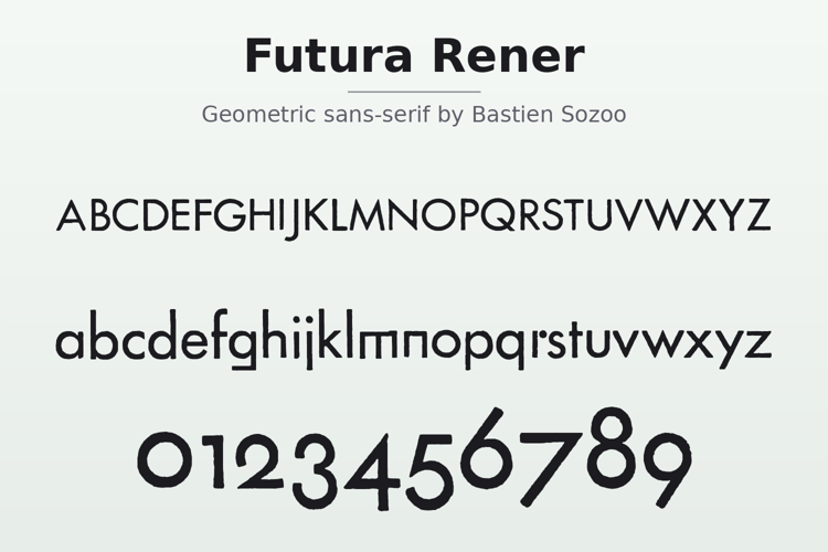 Preview of Futura Rener Font