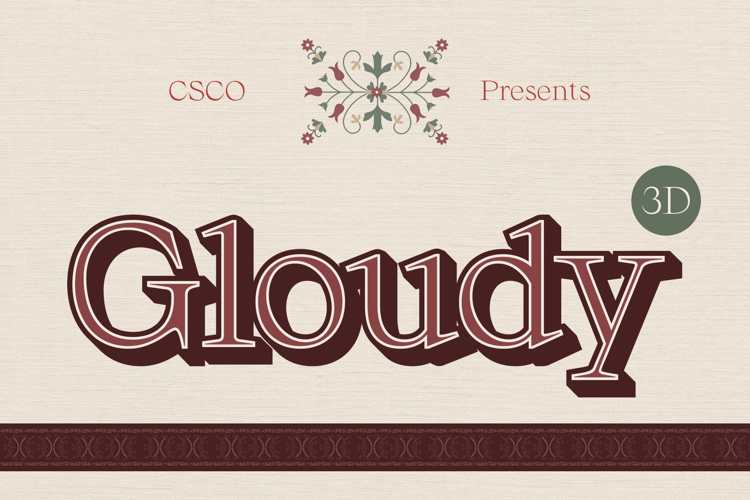 Gloudy 3D Font
