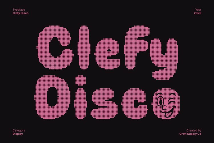 Preview of Clefy Disco Regular Font