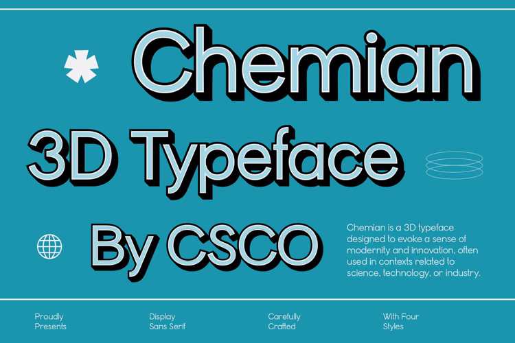 Chemian 3D Font