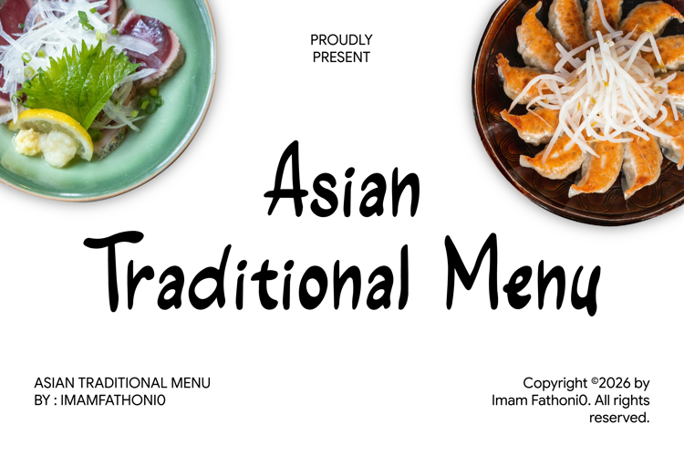 Preview of Asian Traditional Menu Font