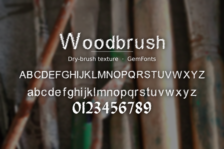Preview of Woodbrush Font