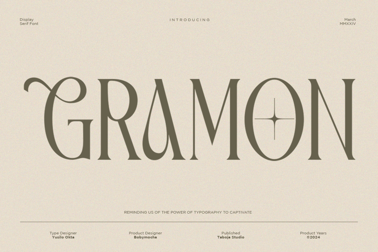 Preview of TBJ Gramon Serif Font