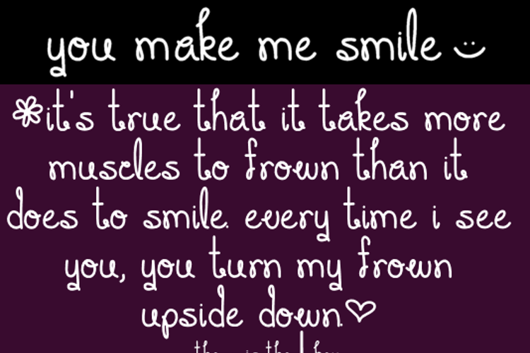 You Make Me Smile Font | ByTheButterfly | FontSpace