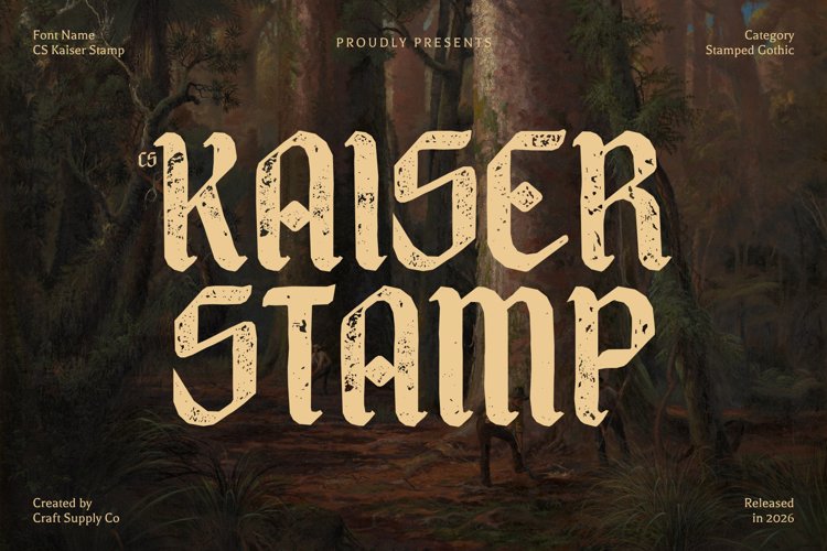 Preview of CS Kaiser Stamp Font