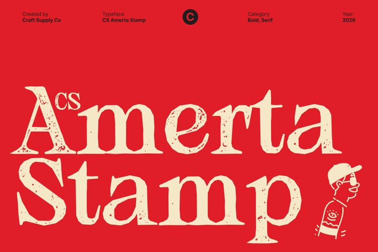 Preview of CS Amerta Stamp Font