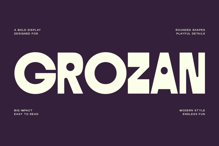 Preview of Grozan - Bold Playful Display Typeface Font