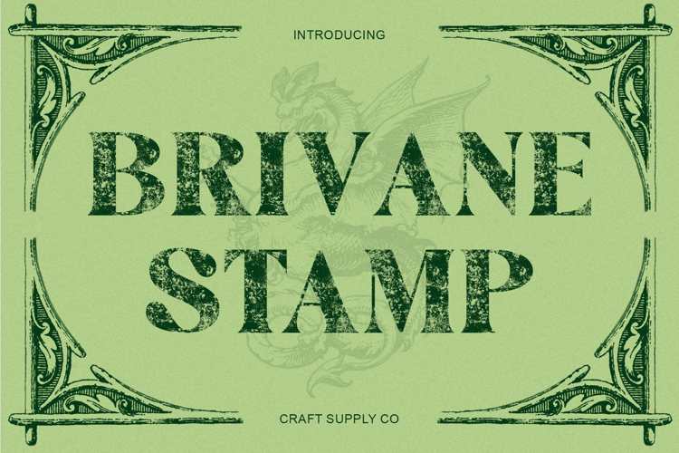 Preview of Brivane Stamp Font