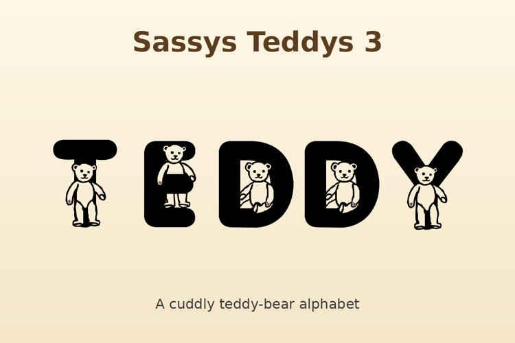 Preview of Sassys Teddys 3 Font