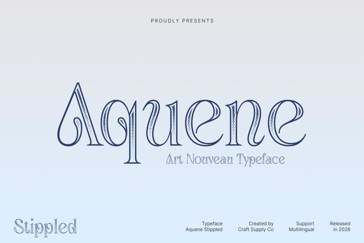 Preview of Aquene Stippled Font