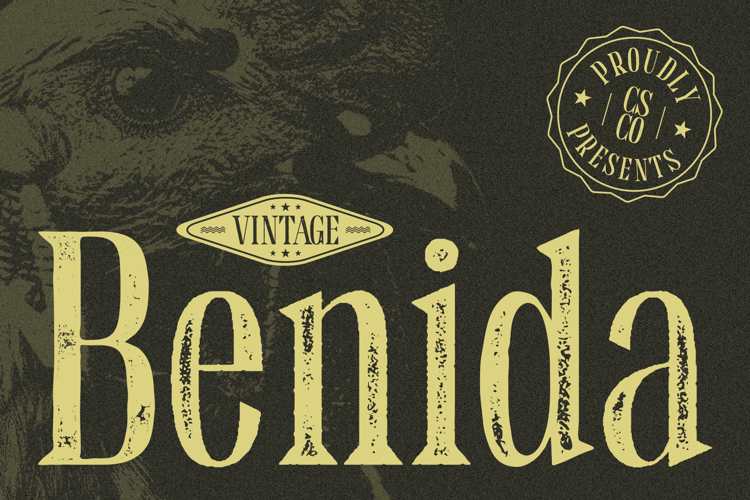 Benida Vintage Stamp Font