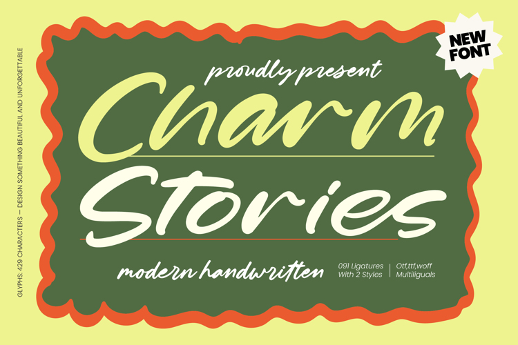 Preview of Charm Stories Font