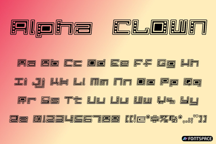 Preview of Alpha  CLOWN Font